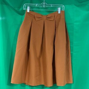 Elegant Brown Skirt with Bow Detail